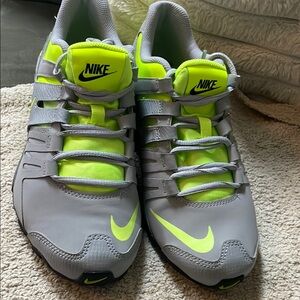 Nike Shox Gray and Neon Yellow